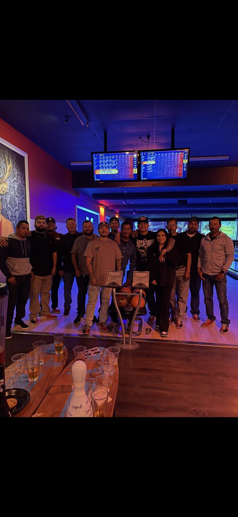 The Legend Pipeline team at a company bowling outing